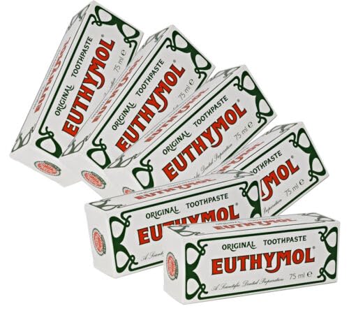E Uthymol Original Toothpaste 75ml โ Pack of 6 | Thymol & Eucalyptus
