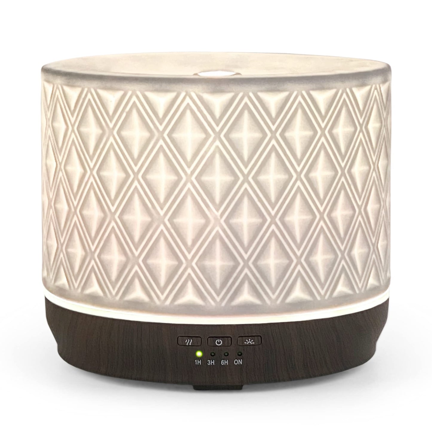 Earnest Living 500ml White Ceramic Diffuser โ Aromatherapy, 4 Timers & Night Lights