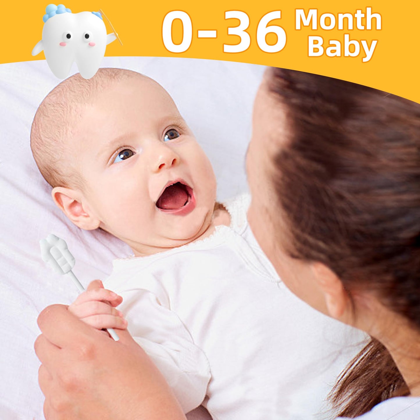 EASICUTI Upgrade Baby Tongue Cleaner โ 52Pcs Newborn Toothbrush Set for 0-36M+