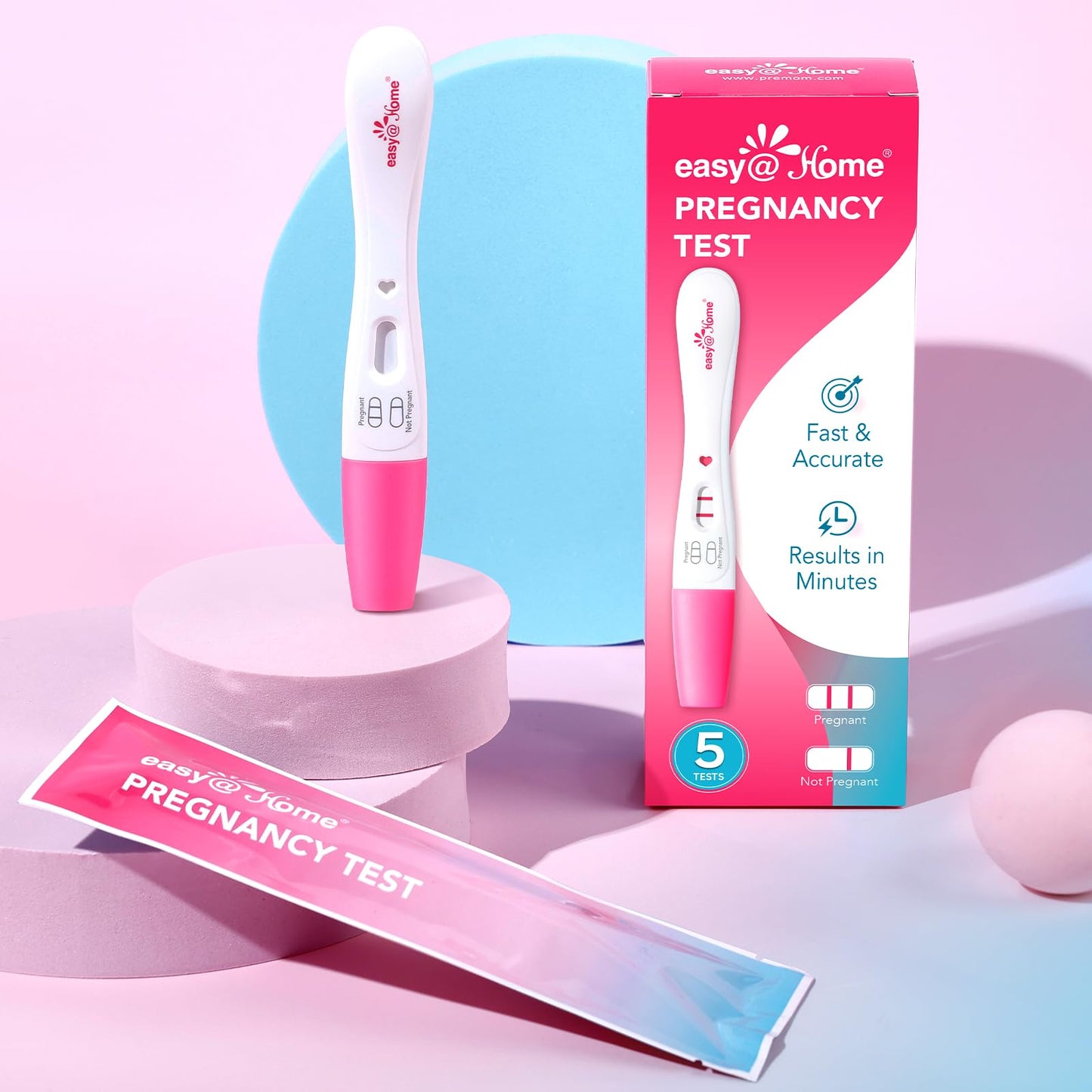 Easy@Home Smart Timing Pregnancy Test β Early hCG Detection, Fast Results (5 Pack)