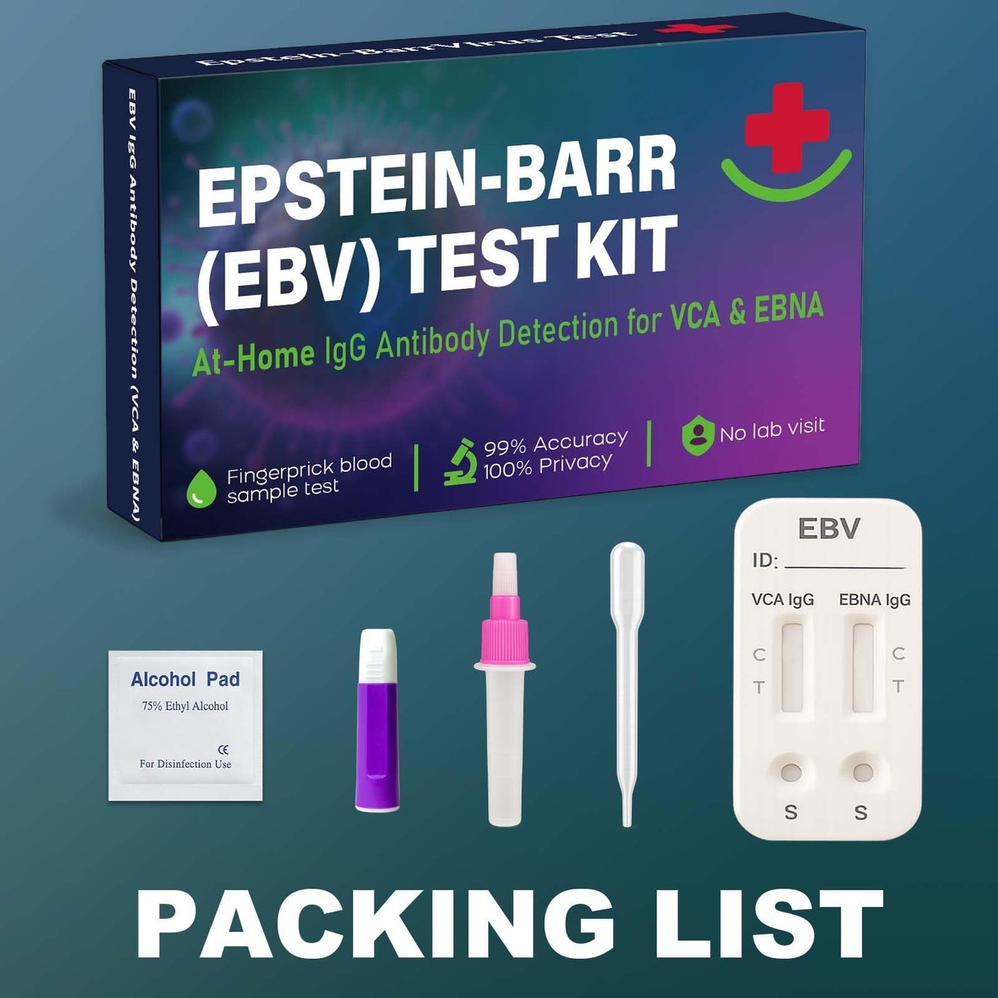 Epstein Barr EBV At-Home Test Kit โ IgG VCA & EBNA | 15-Minute Result