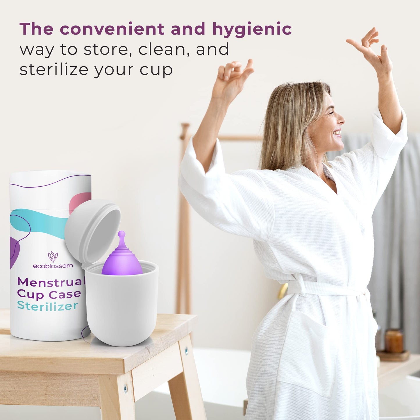 EcoBlossom Menstrual Cup Case & Sterilizer β Reusable Silicone, Microwave Steamer