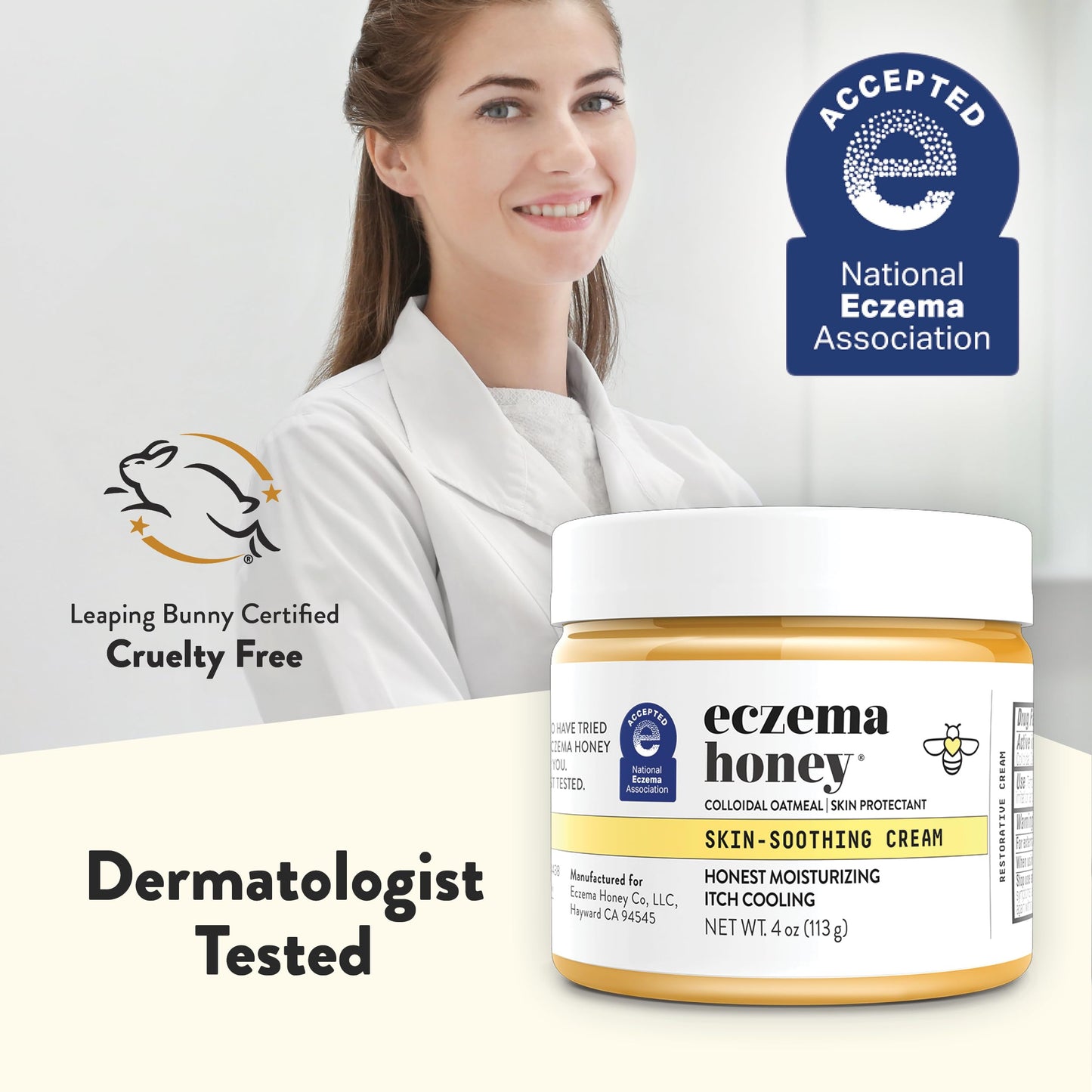 ECZEMA HONEY Original Skin-Soothing Cream โ Organic Eczema Relief for Dry, Itchy Skin (4 oz)