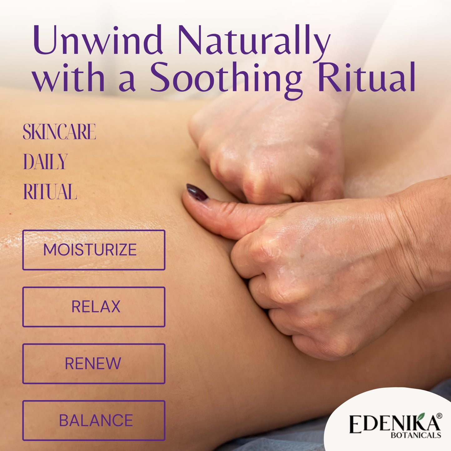 Edenika Botanicals Lavender Massage Oil โ Relaxing Aromatherapy & Fast-Absorbing Massage Oil (2-Pack)