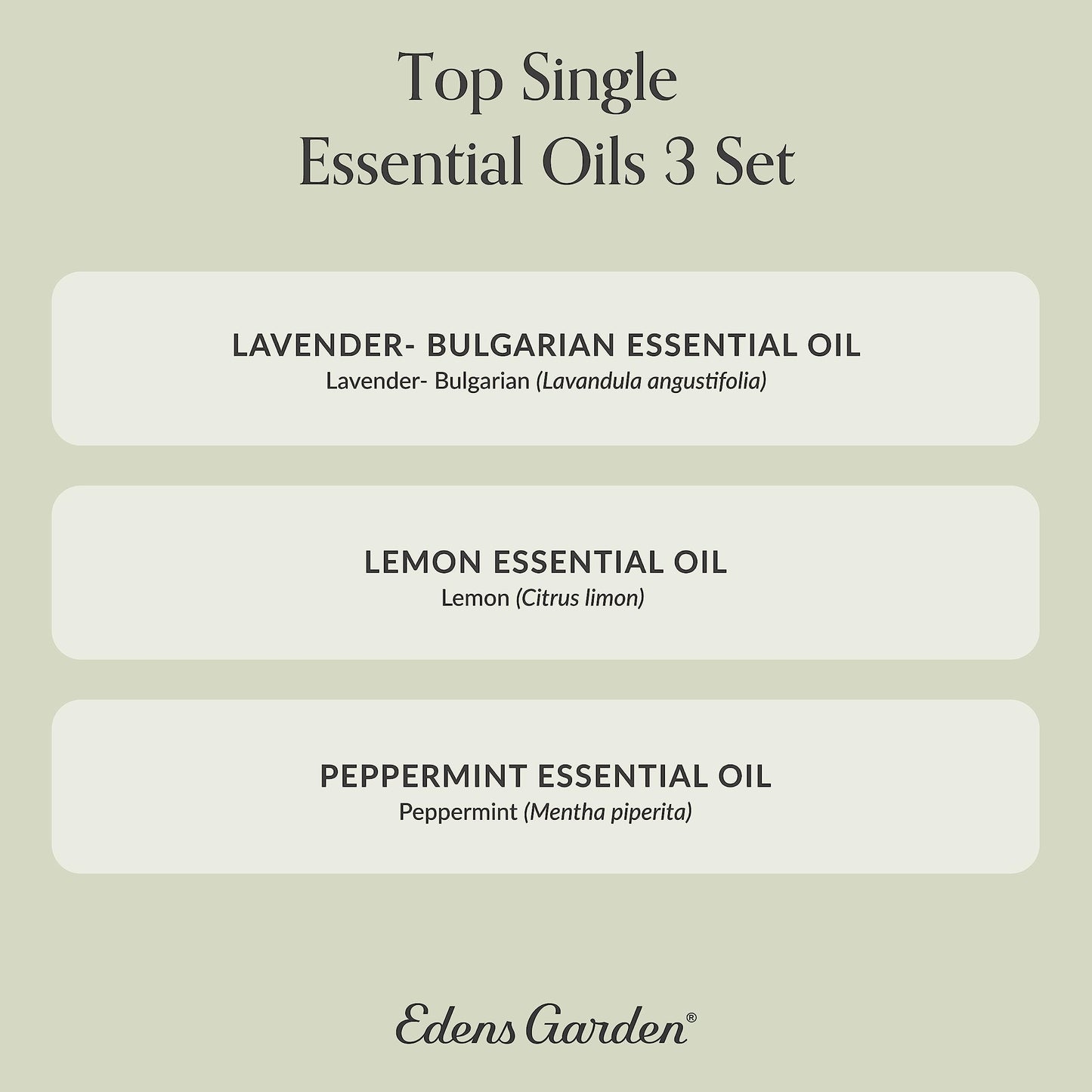 Edens Garden 3 Set Essential Oils โ Lavender, Peppermint & Eucalyptus 10 ml