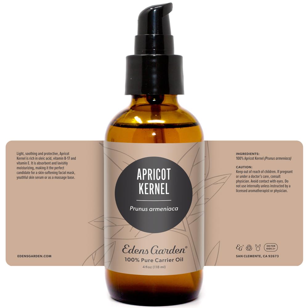 Edens Garden Apricot Kernel Carrier Oil โ Pure, Cold-Pressed 118 ml