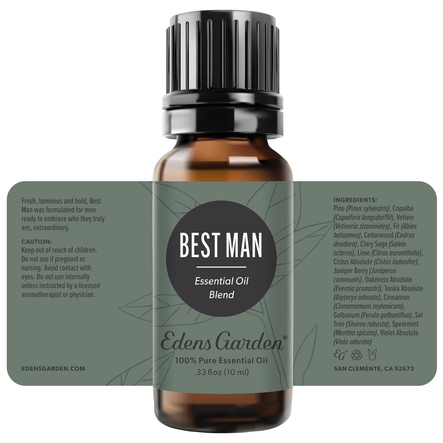 Edens Garden Best Man Essential Oil Blend – 100% Pure, Premium Grade, Undiluted (10 ml / .33 fl oz) for Aromatherapy, Diffusing, Skin, Candles & Humidifiers