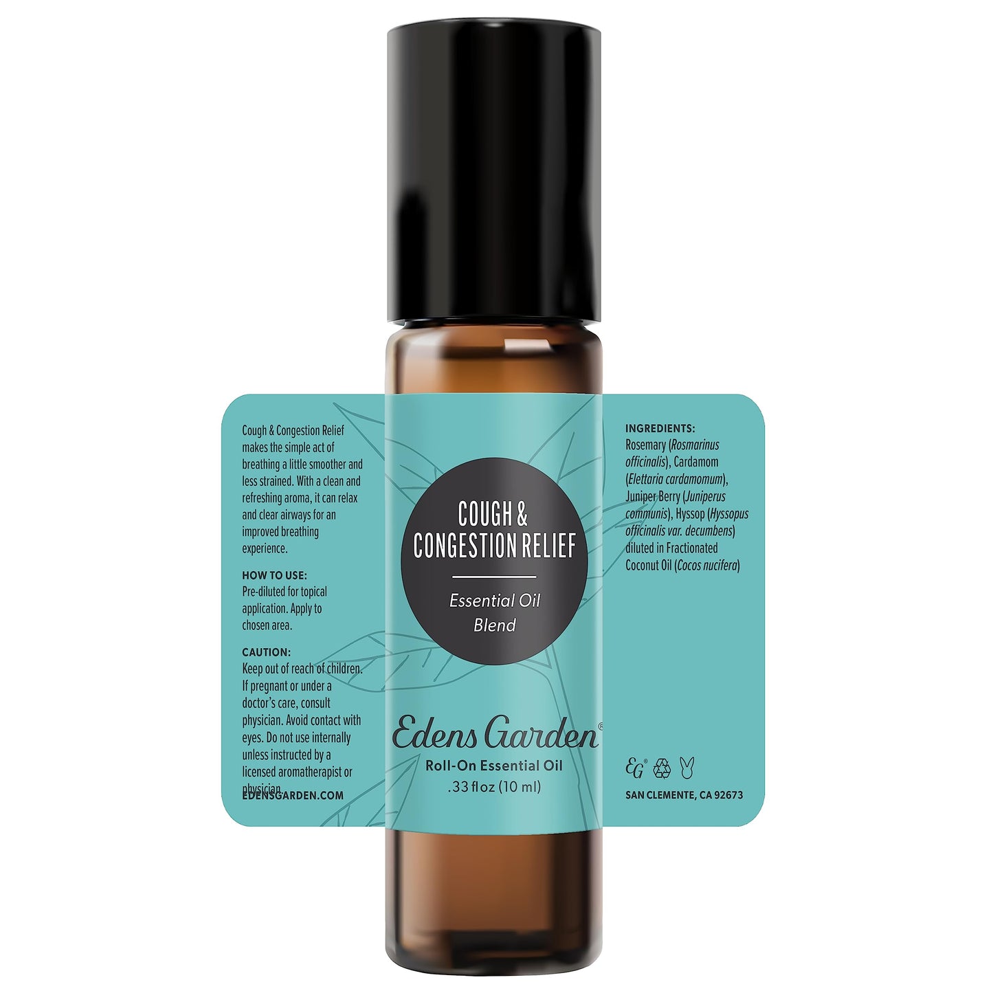 Edens Garden Cough & Congestion Relief Essential Oil Blend โ 100% Pure & Natural, 10 ml Roll-On