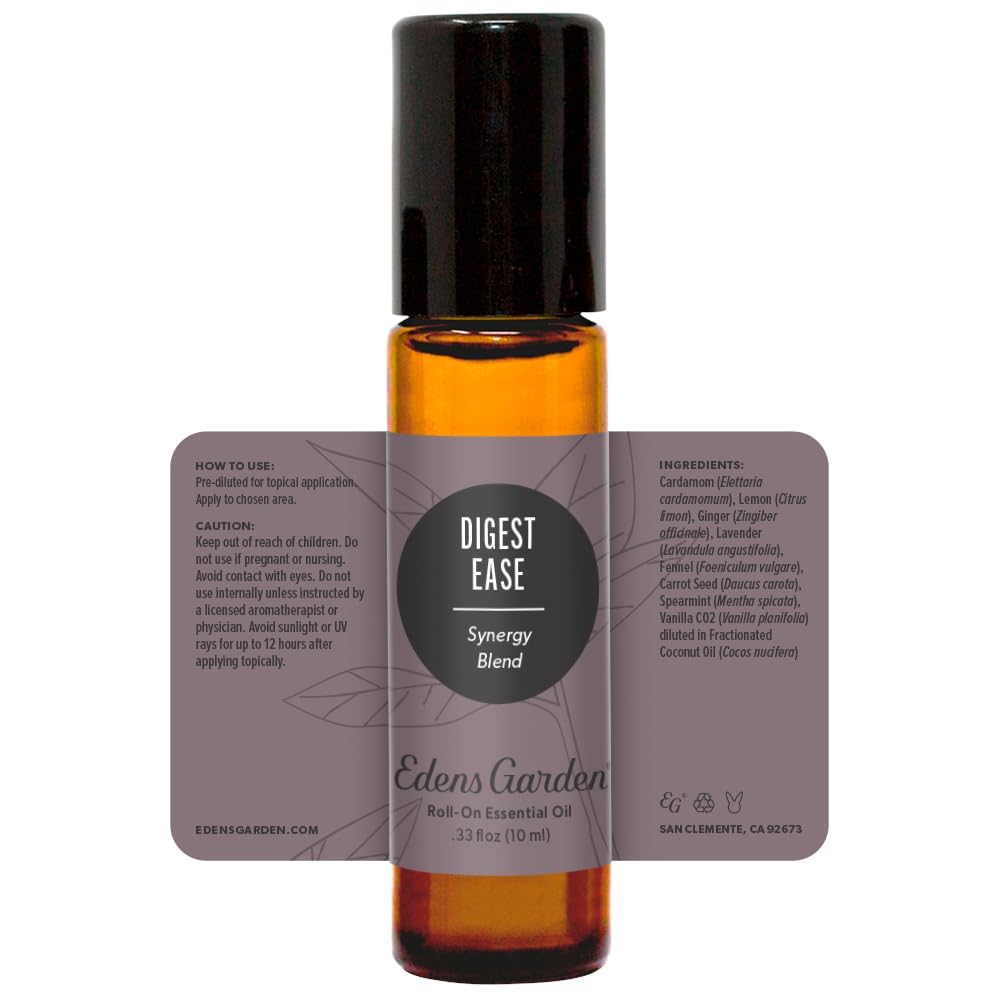 Digest Ease Essential Oil Roll-On โ Edens Garden, 100% Pure, Pre-Diluted 10 ml