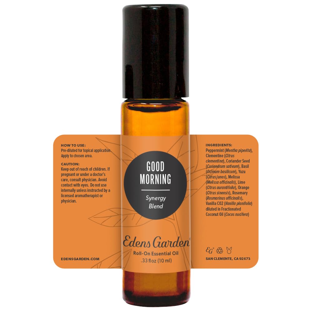 Edens Garden Good Morning Essential Oil Roll-On โ 100% Pure, Pre-Diluted 10 ml