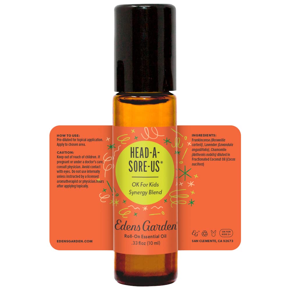 Edens Garden Head-A-Sore-Us Essential Oil Roll-On Blend โ 10 ml, 100% Pure, Therapeutic Aromatherapy, Kid & Skin Safe
