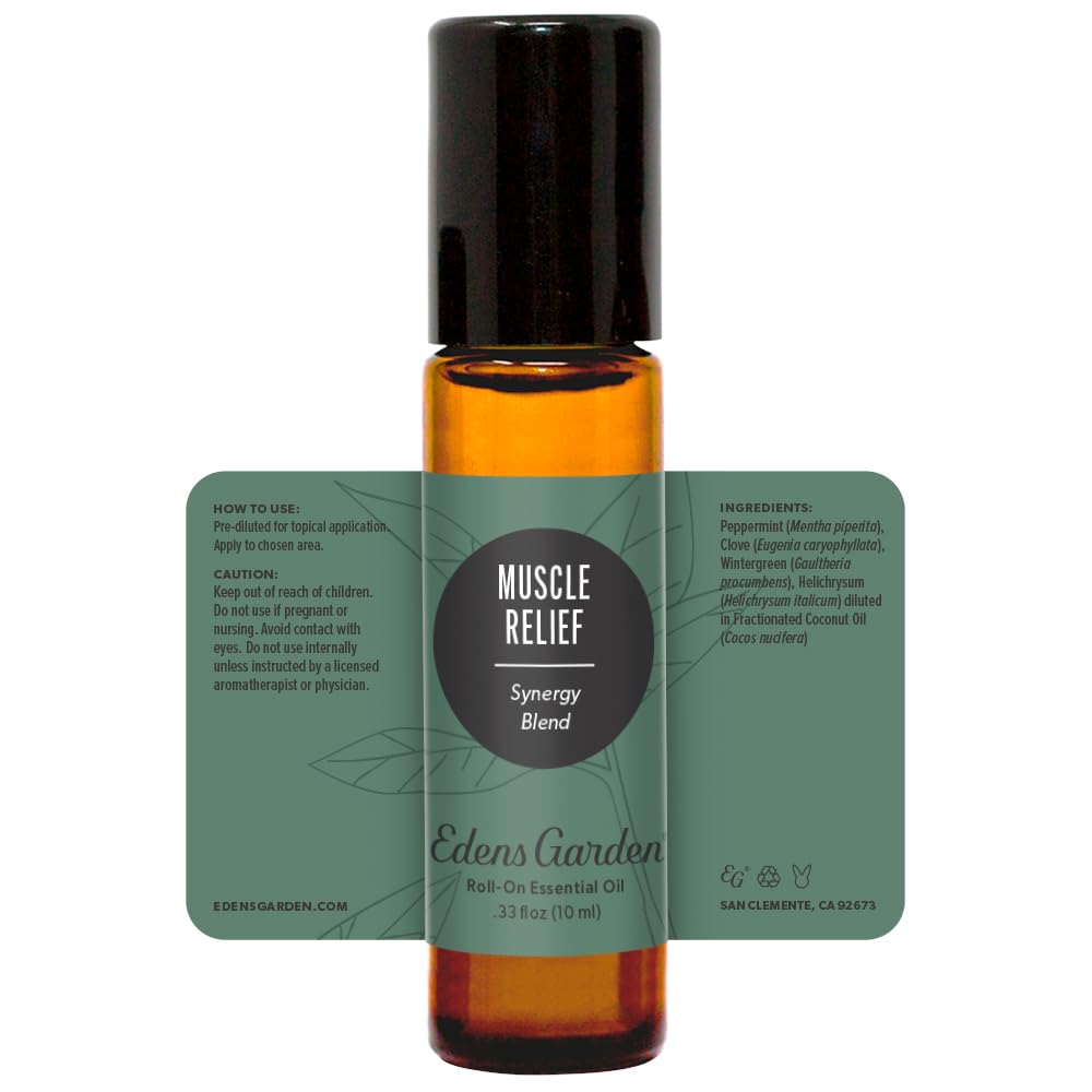 Edens Garden Muscle Relief Essential Oil Roll-On โ 100% Pure, Premium Grade, 10 ml