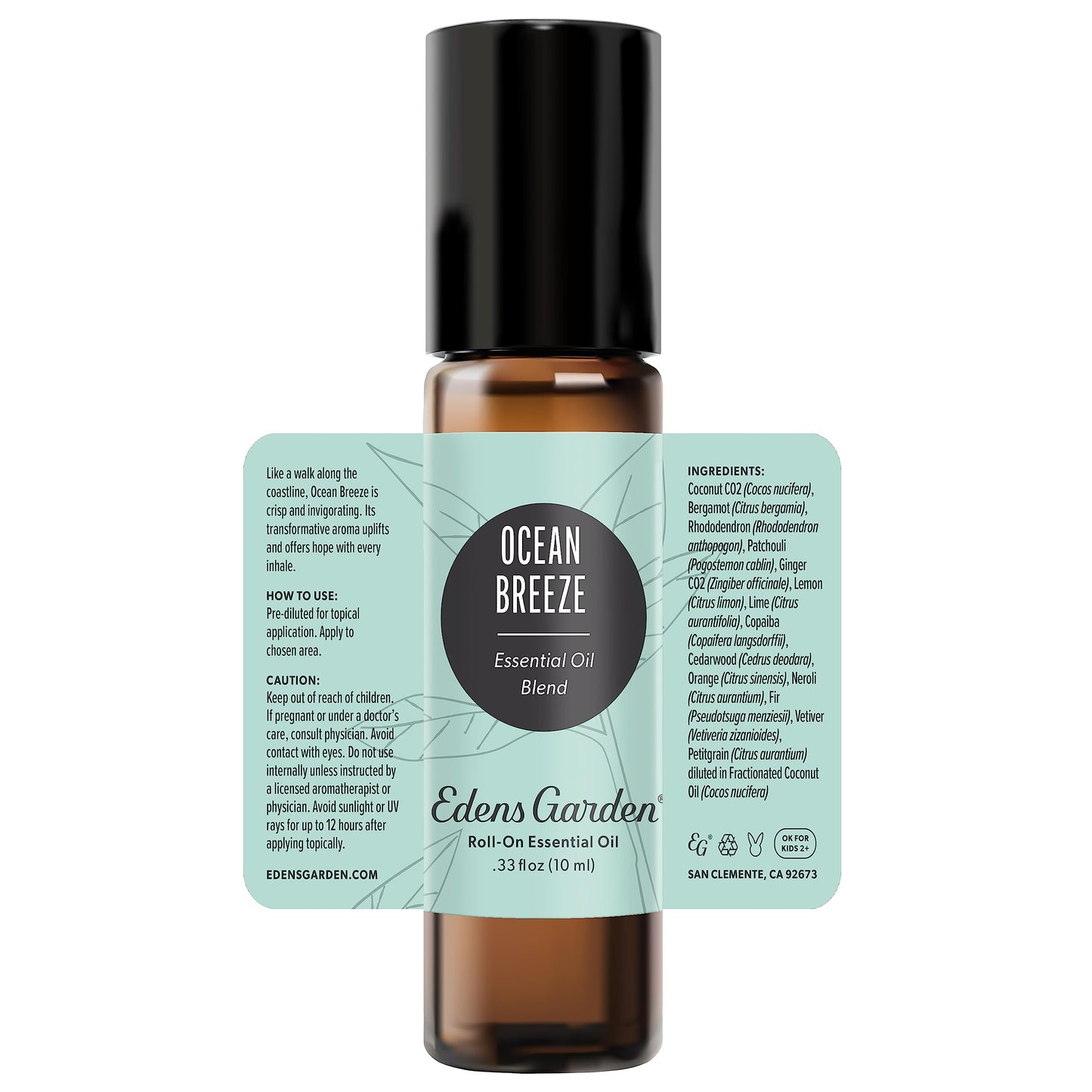 Edens Garden Ocean Breeze Roll-On โ 100% Pure Essential Oil, 10 ml, Kid & Skin Safe