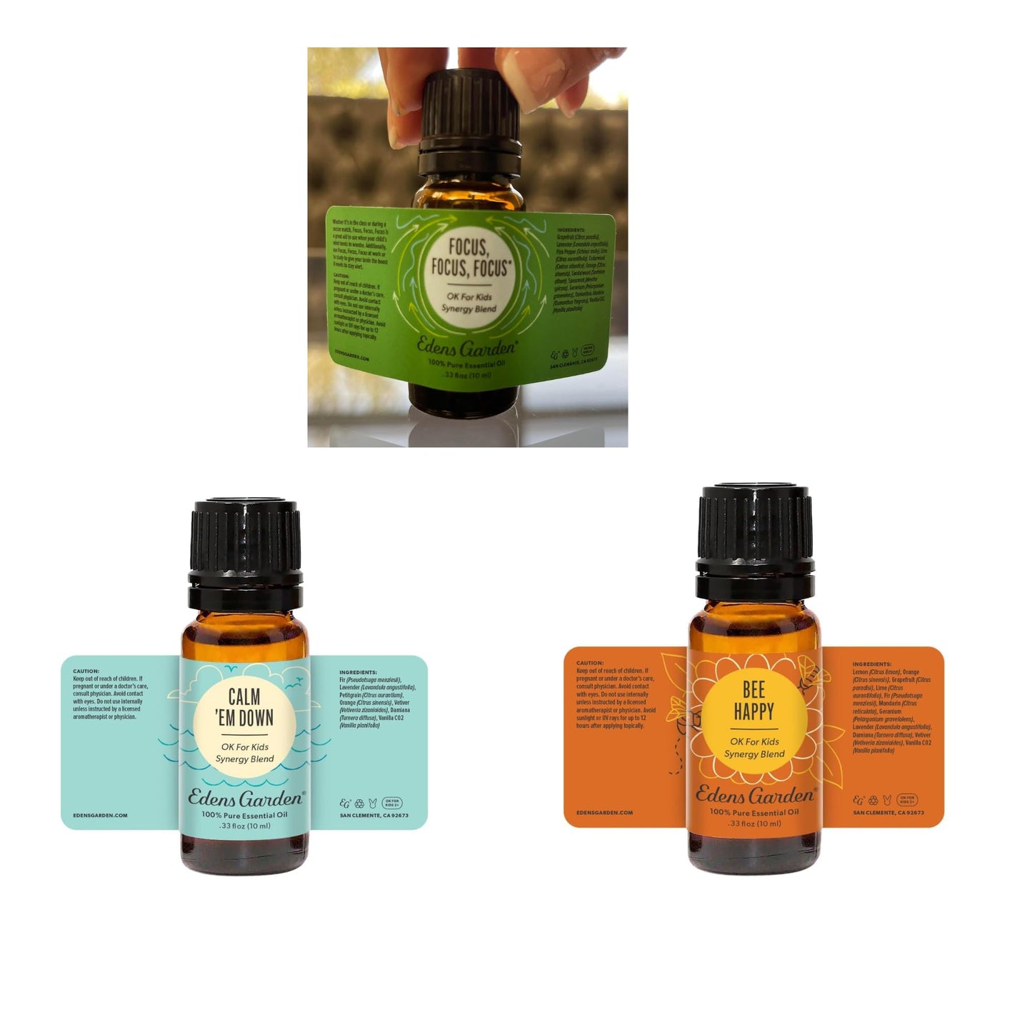 Edens Garden OK For Kids Essential Oil Set โ 3 x 10ml, 100% Pure Therapeutic Grade
