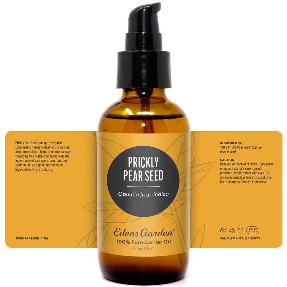 Edens Garden Prickly Pear Seed Carrier Oil โ Pure Cold-Pressed & Hexane Free (118 ml)