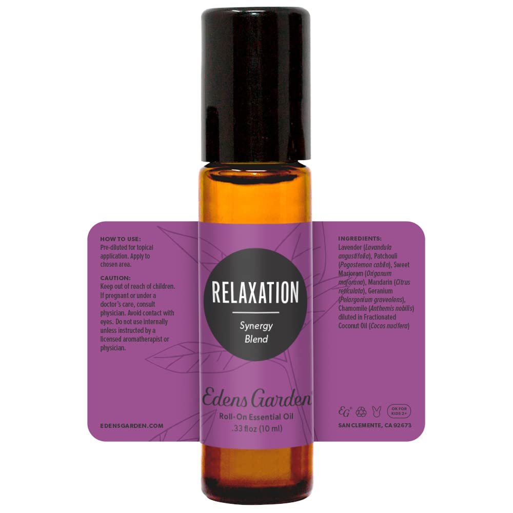 Edens Garden Relaxation Essential Oil Roll-On โ Pre-Diluted 10 ml, 100% Pure & Kid Safe