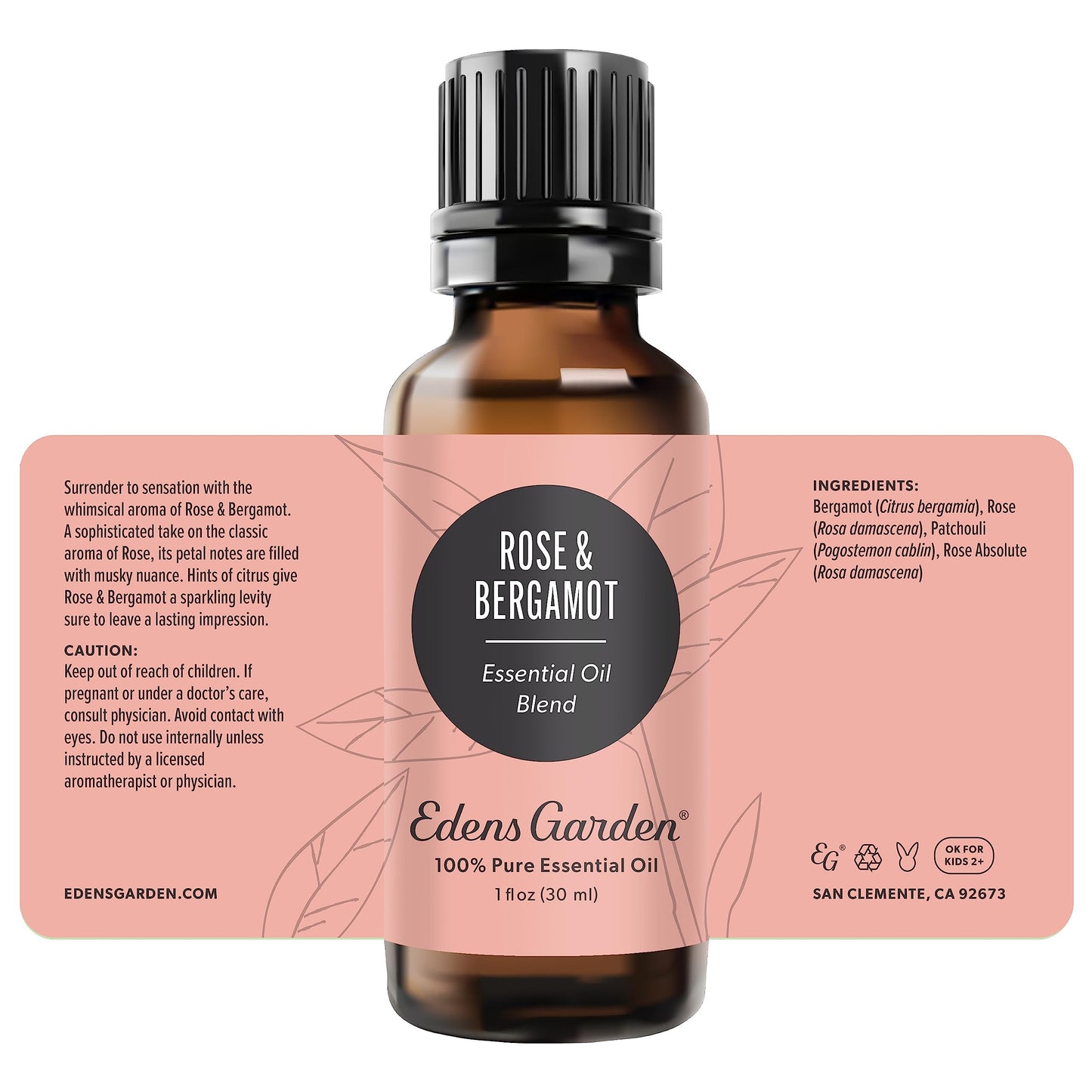 Edens Garden Rose Bergamot Essential Oil Blend โ 100% Pure, Premium Grade (30 ml)