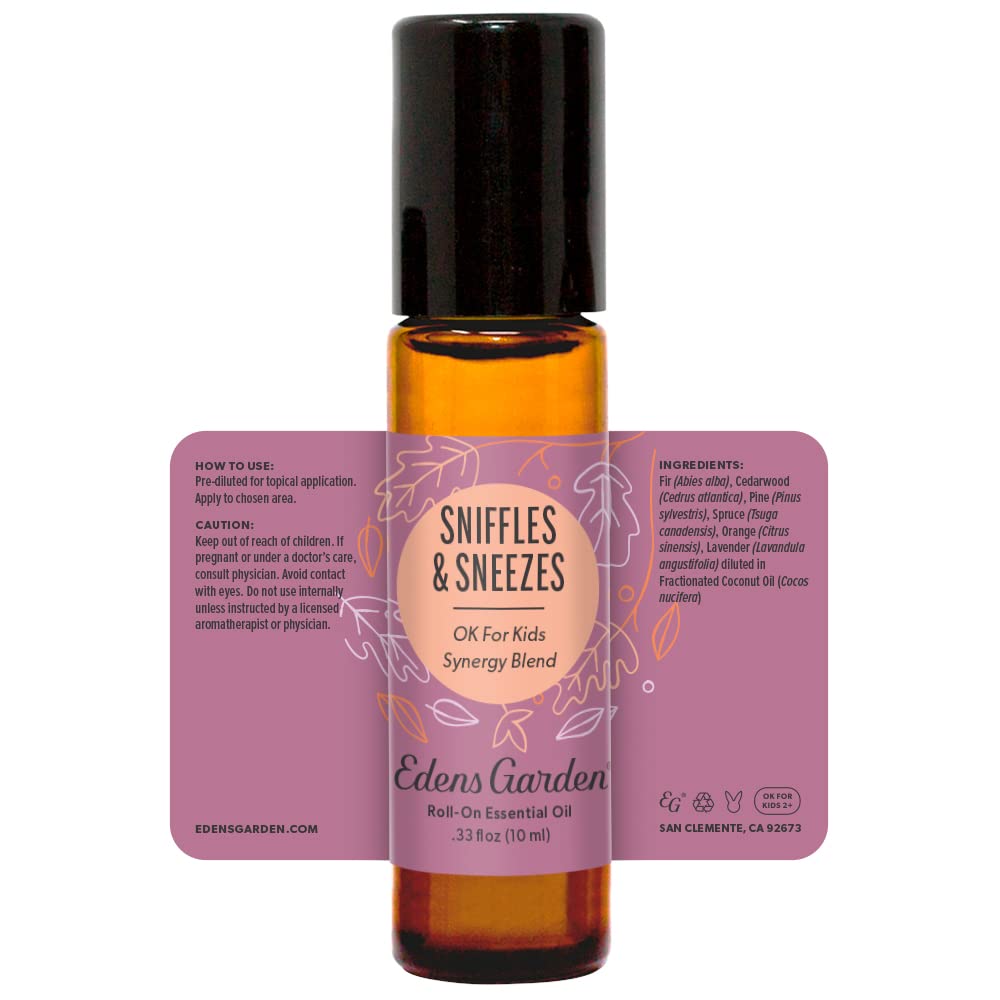 Edens Garden Sniffles & Sneezes Essential Oil Roll-On โ 100% Pure, Premium Grade, 10 ml