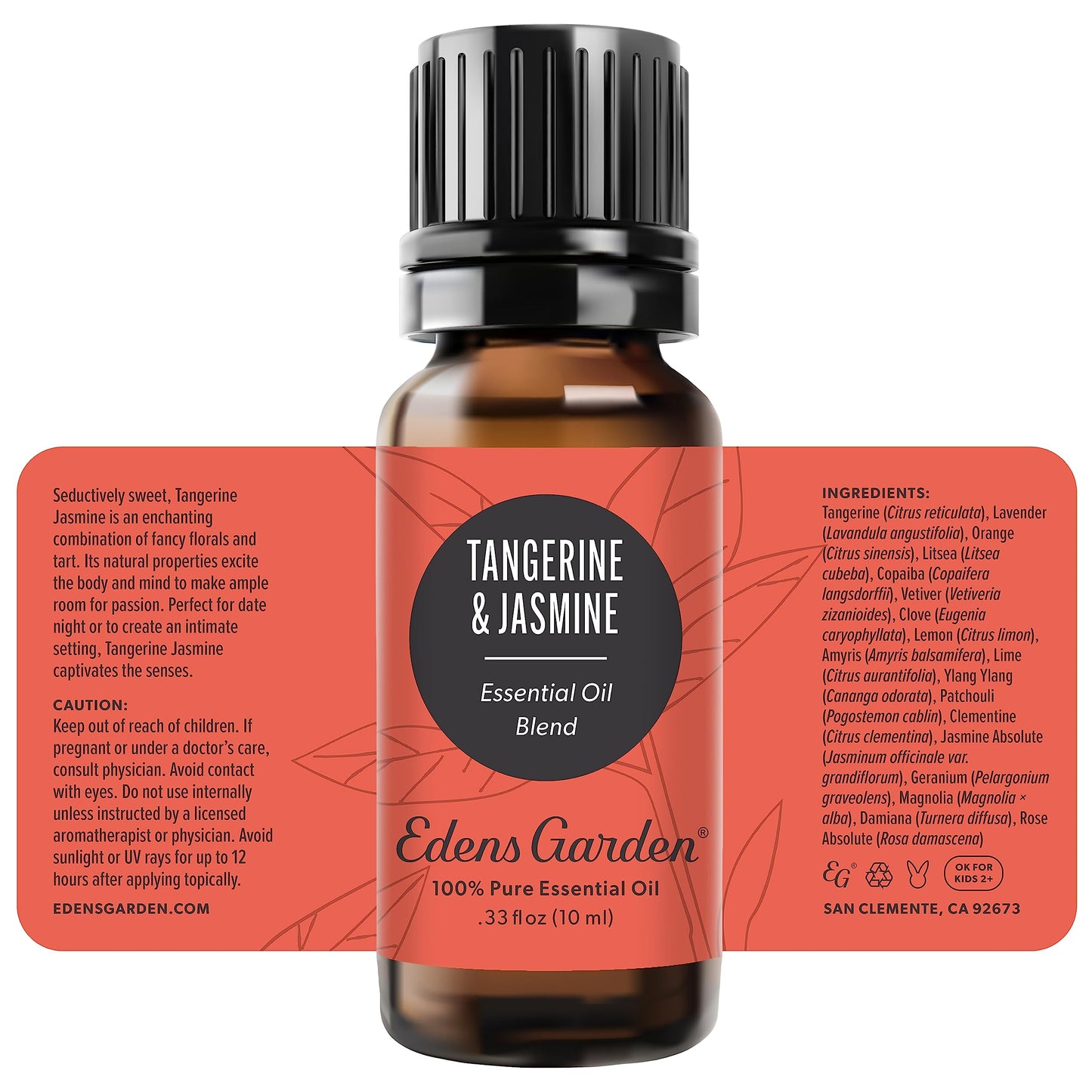 Edens Garden Tangerine Jasmine Essential Oil Blend - 100% Pure, Premium Grade, 10 ml