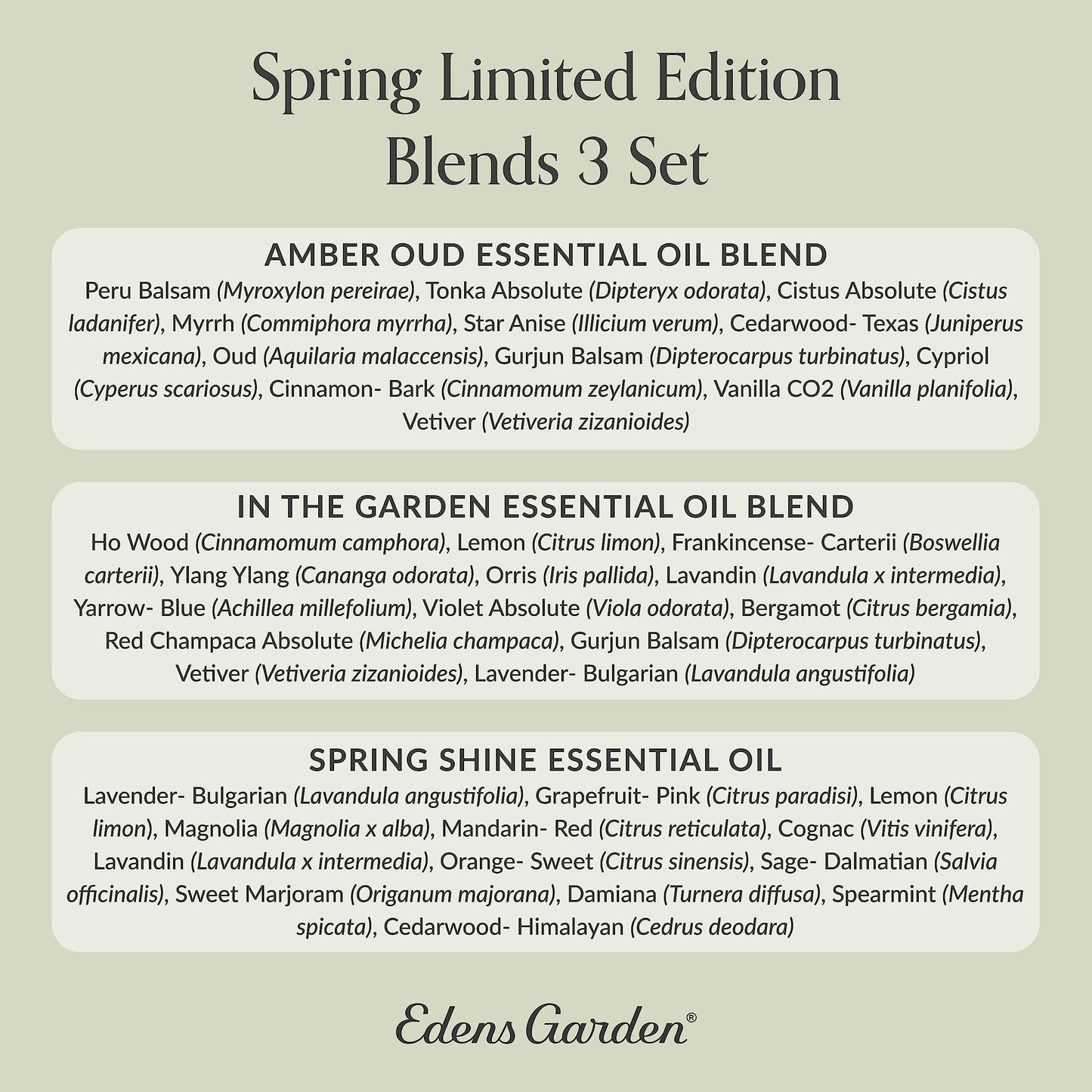 Edens Garden Spring Essential Oils 3-Set โ 10 ml x 3, Therapeutic Grade, Undiluted Aromatherapy