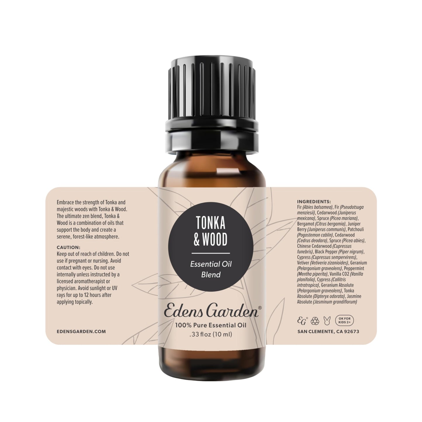 Edens Garden Tonka & Wood Essential Oil Blend โ 100% Pure Premium Grade, 10 ml