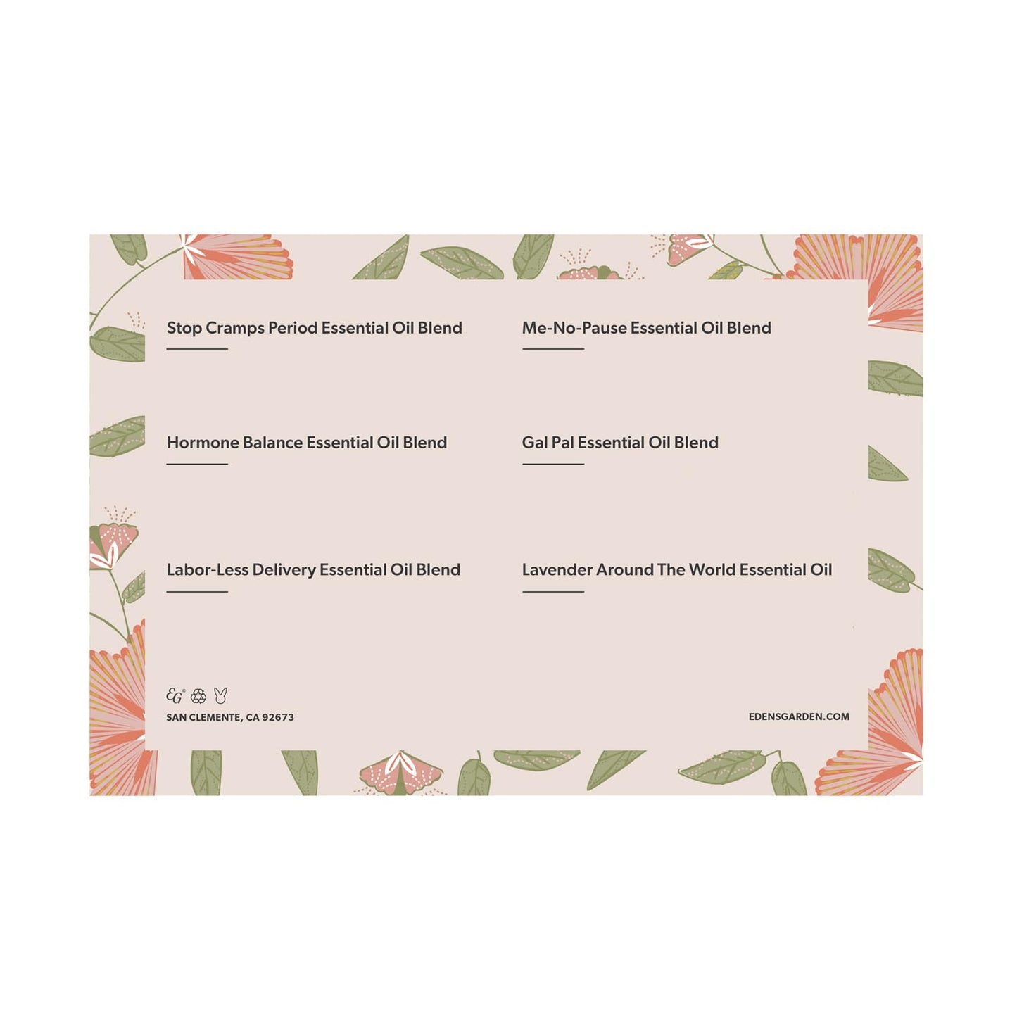 Edens Garden Women Essential Oils Discovery Sampler โ 6 x .92ml, Therapeutic Grade, PMS & Menopause Support