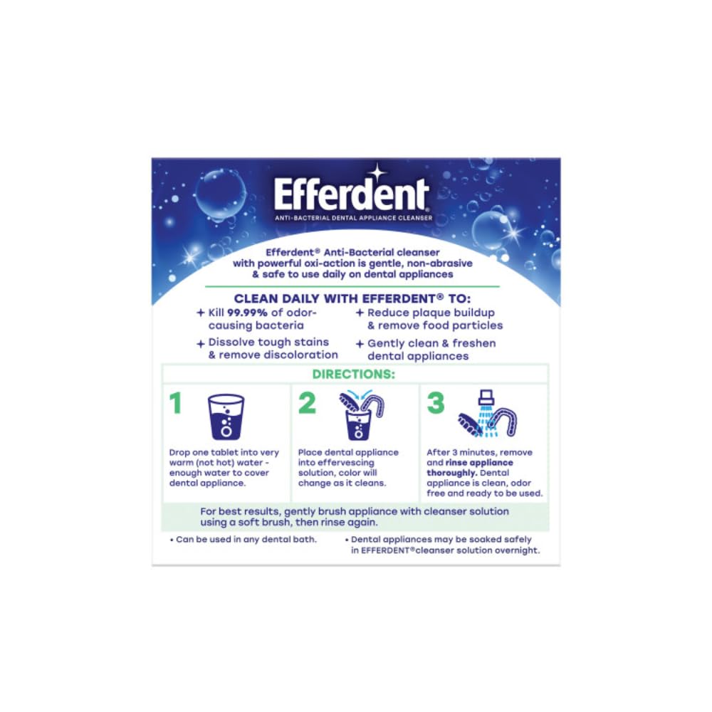 Efferdent Retainer Cleaning Tablets โ Minty Fresh & Clean, 44 Count
