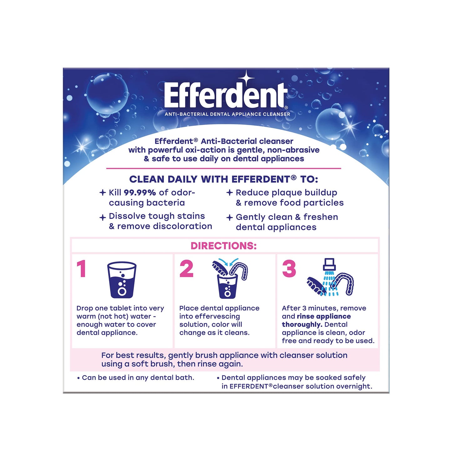 Efferdent Complete Clean Denture Cleanser Tablets โ 44 Count