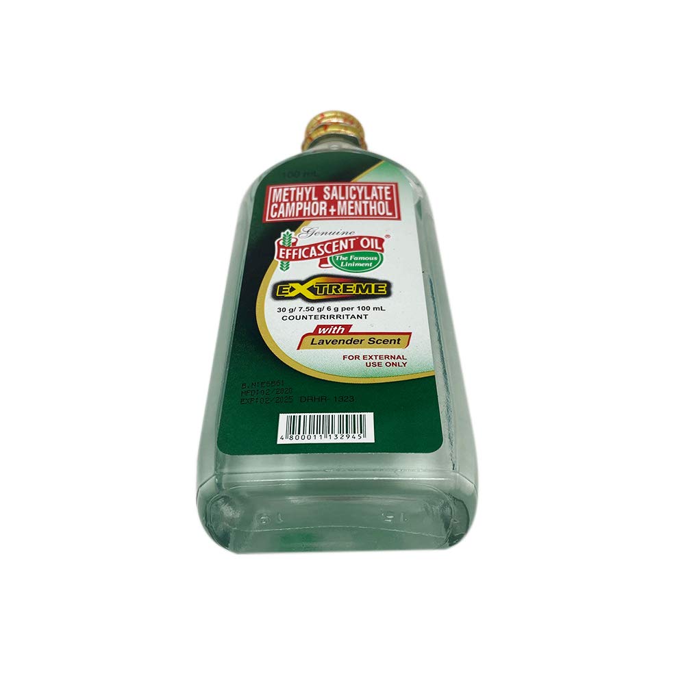 Efficascent Oil Extreme Strength โ Methyl Salicylate, Camphor & Menthol (Lavender) 100ml