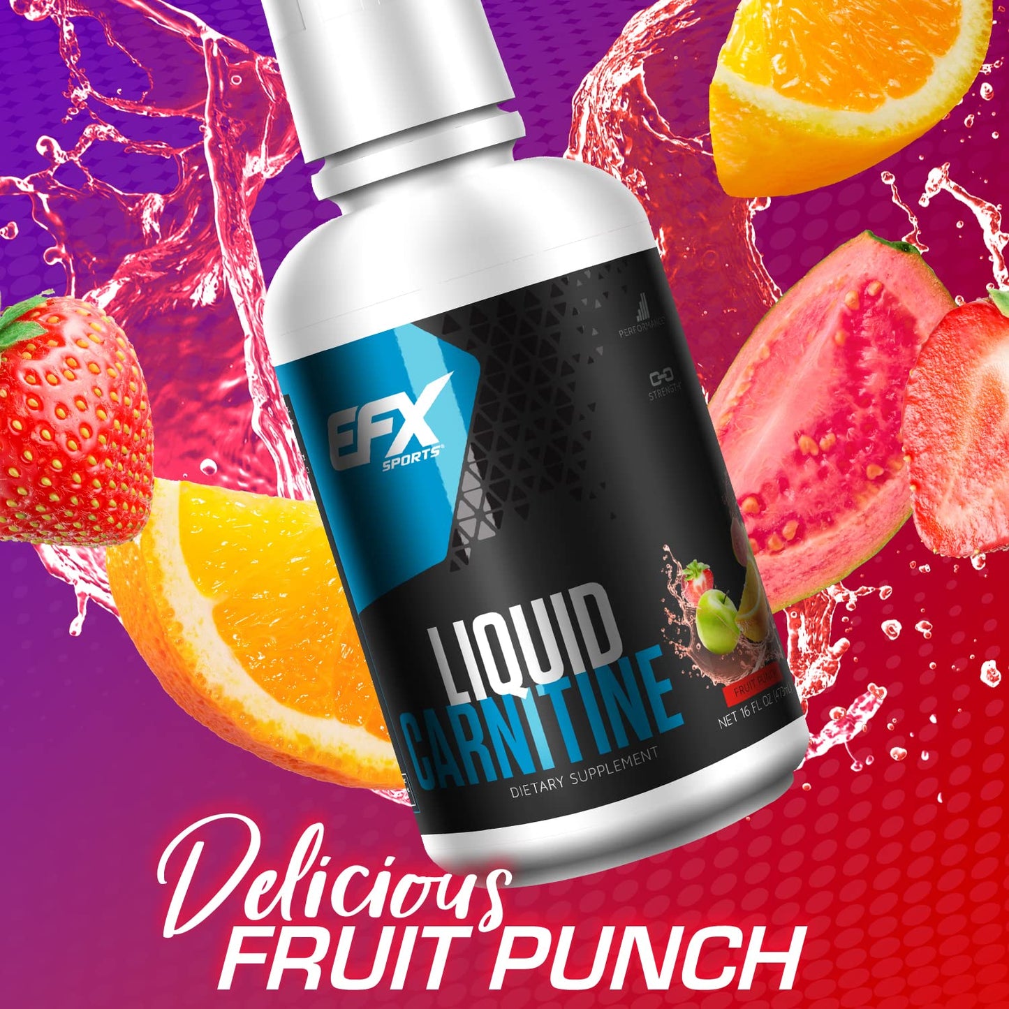 EFX Sports L-Carnitine Liquid 1500mg โ Performance & Strength (31 Servings, Fruit Punch)