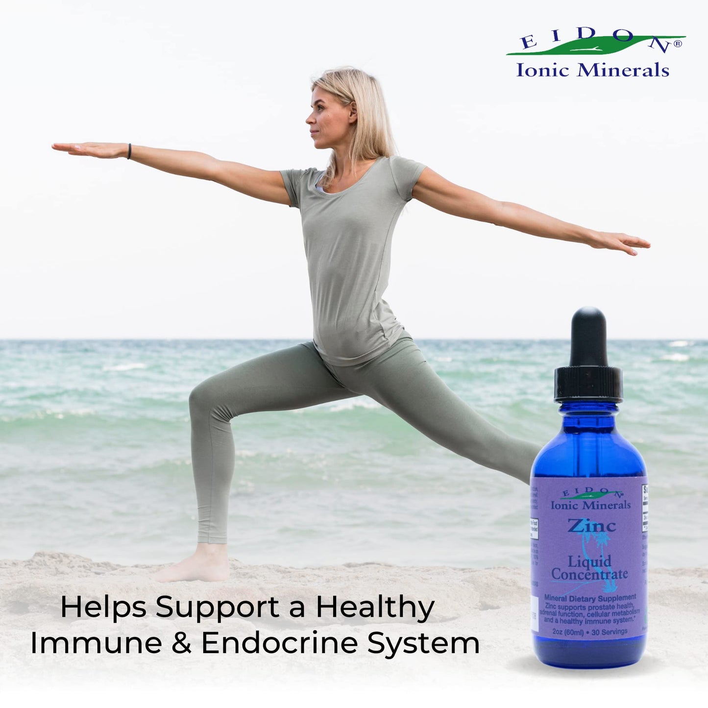 Eidon Ionic Minerals Liquid Zinc Concentrate โ Zinc Drops for Immune Support, Hair & Skin Health, Liver & Kidney Health | 2 oz