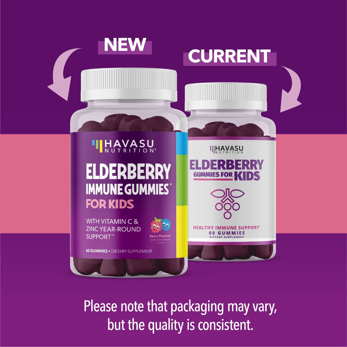 Elderberry Gummies for Kids with Zinc & Vitamin C โ 60 Count (Vegan, Berry)