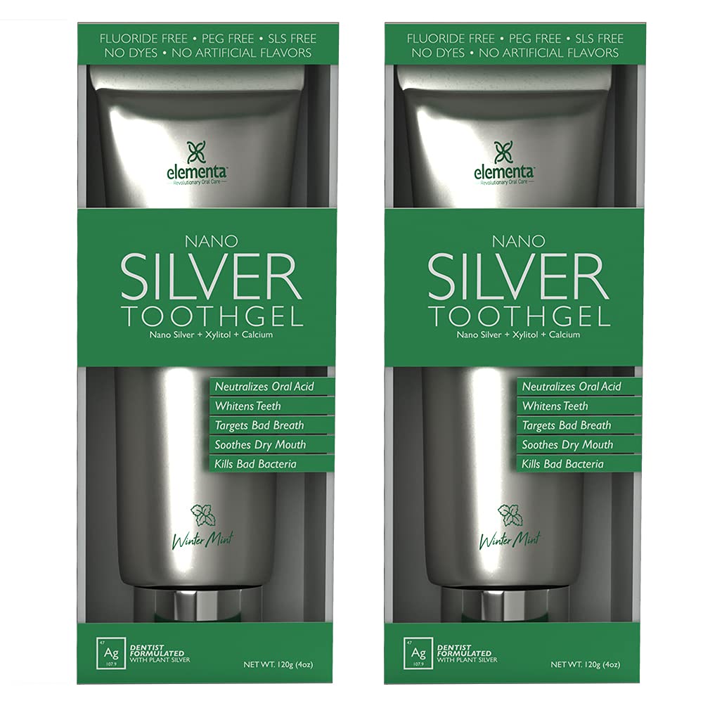 Elementa Silver Wintermint Tooth Gel (2 Pack) โ Dentist Formulated Whitening & Remineralizing Gel