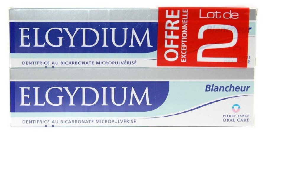 Elgydium Whitening Toothpaste with Bicarbonate โ Pack of 2 x 75 ml