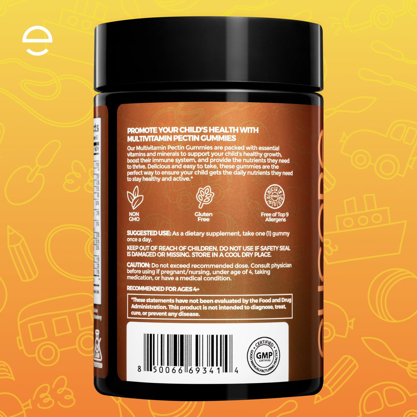 ELICORE Kids Multivitamin Gummies Strawberry โ Immune & Growth Support | Non-GMO, Gluten-Free