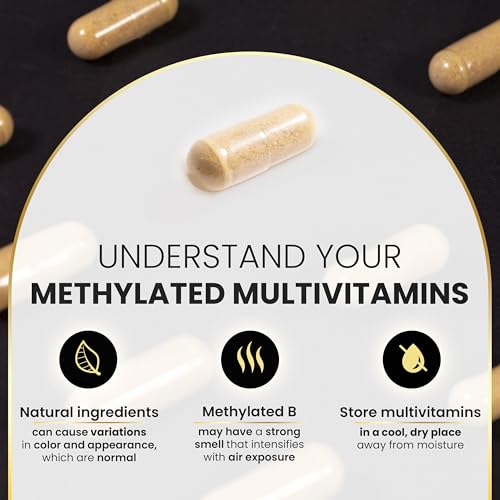 Eliixr Methylated Multivitamin for Men & Women โ 60 Capsules, 1500mcg Folate, 500mcg B12, Iron Free, Made in USA