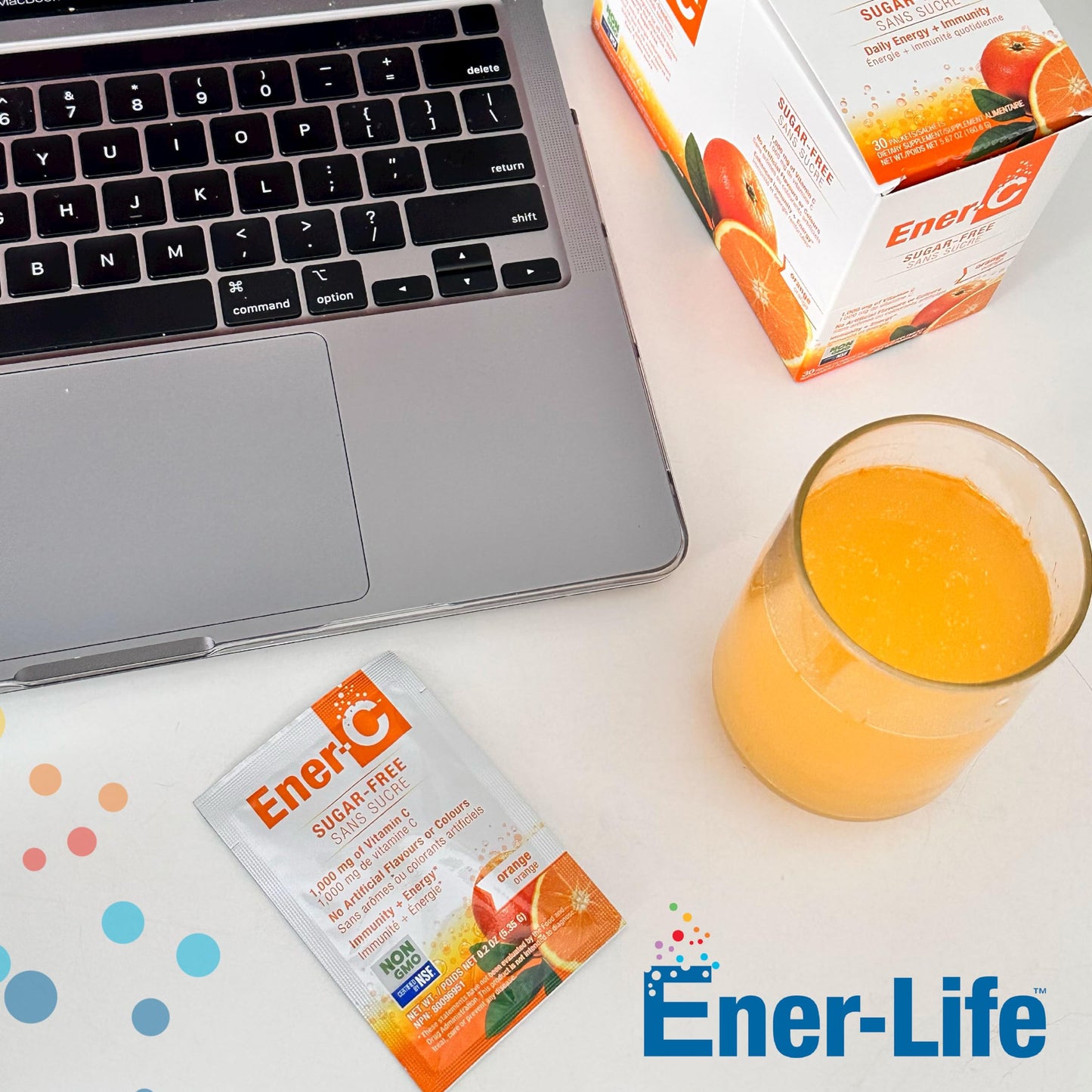 Ener-C Sugar Free Multivitamin Drink Mix โ Orange & Berry, 60 Count