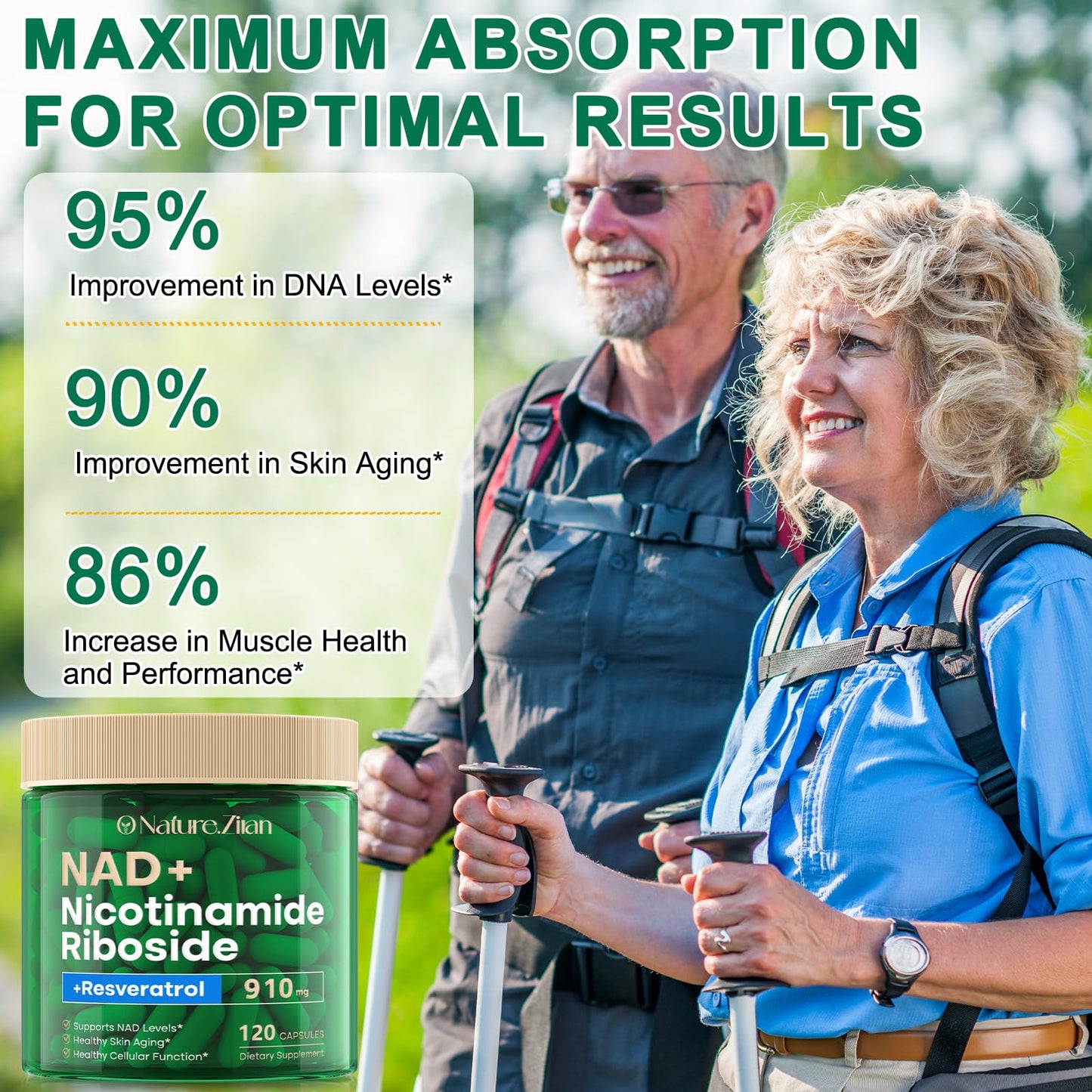 NAD+ Supplement 120 Capsules – Liposomal NR, Resveratrol & Quercetin | Anti-Aging & Cellular Regeneration
