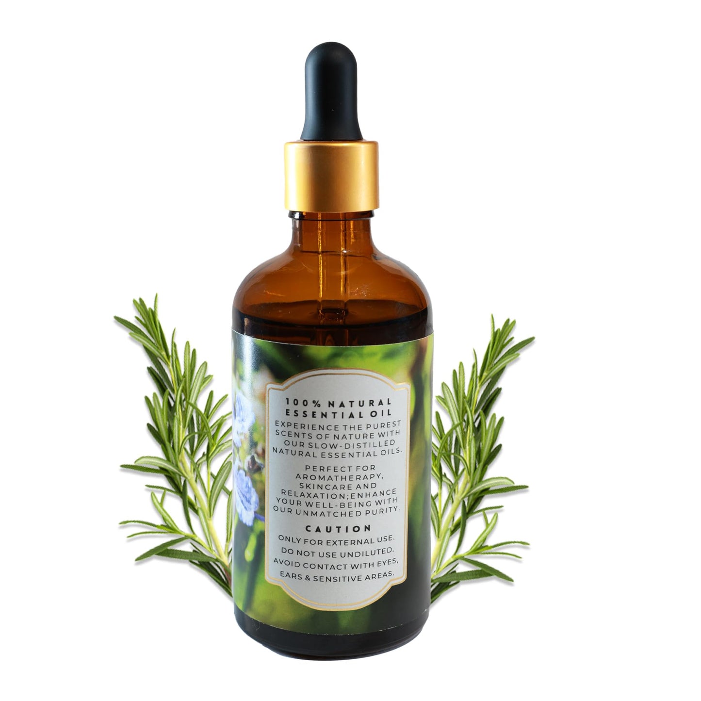 Enhanced Essentials Rosemary Essential Oil โ Pure & Undiluted, 100 ml | Glass Dropper