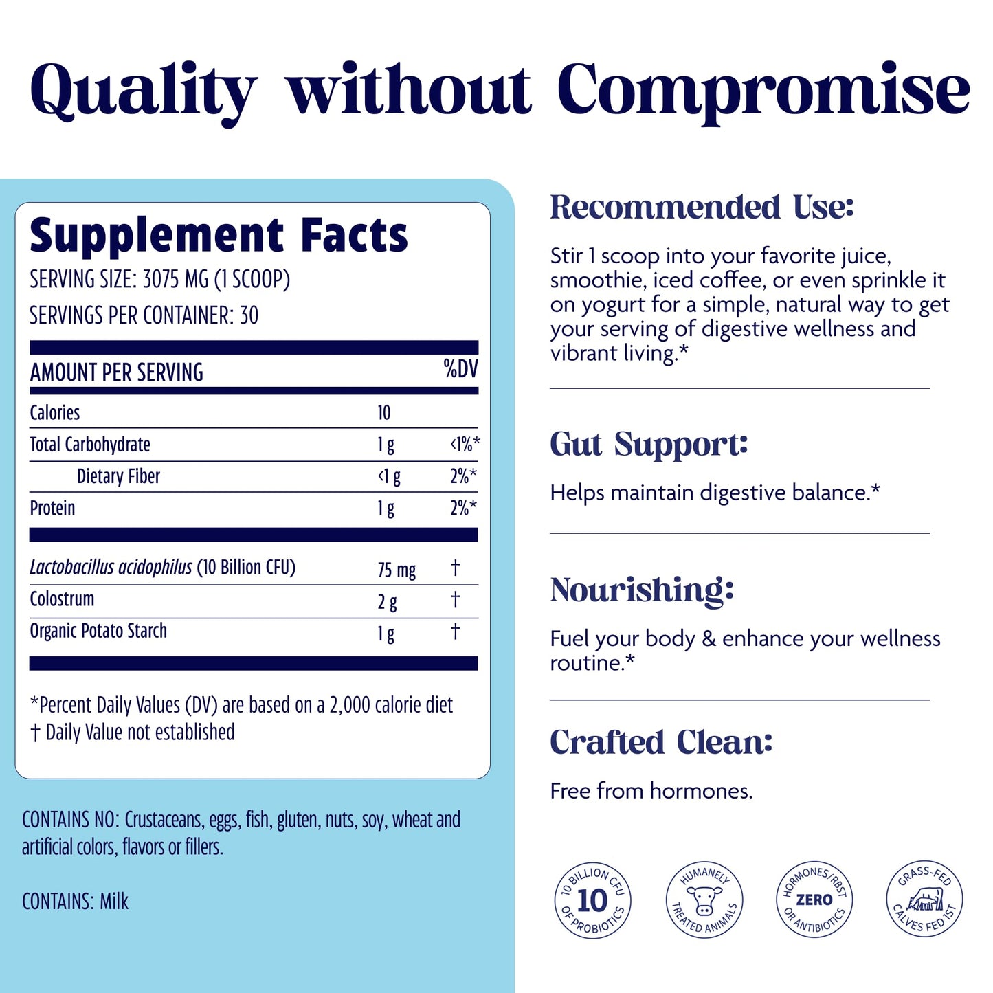 Enzymedica Colostrum Powder with Probiotics โ Grass-Fed 2g Colostrum + 10B CFU | Gut & Immune Support, 30 Servings