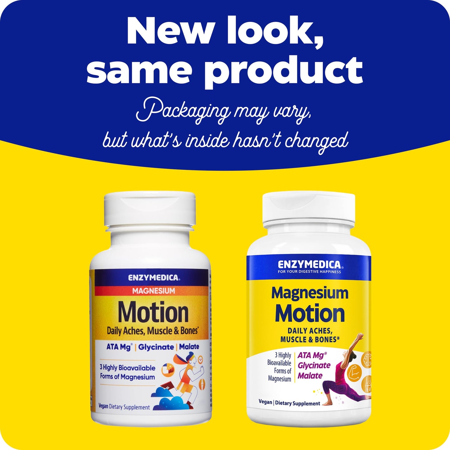 Enzymedica Magnesium Motion โ 60 Count (Pack of 2) with 3 Forms: ATA Mg, Glycinate, Malate