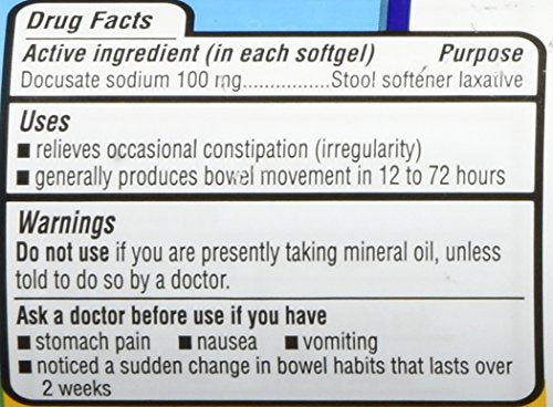 Equate Stool Softener 100 mg - 140 Capsules | Compare to Colace