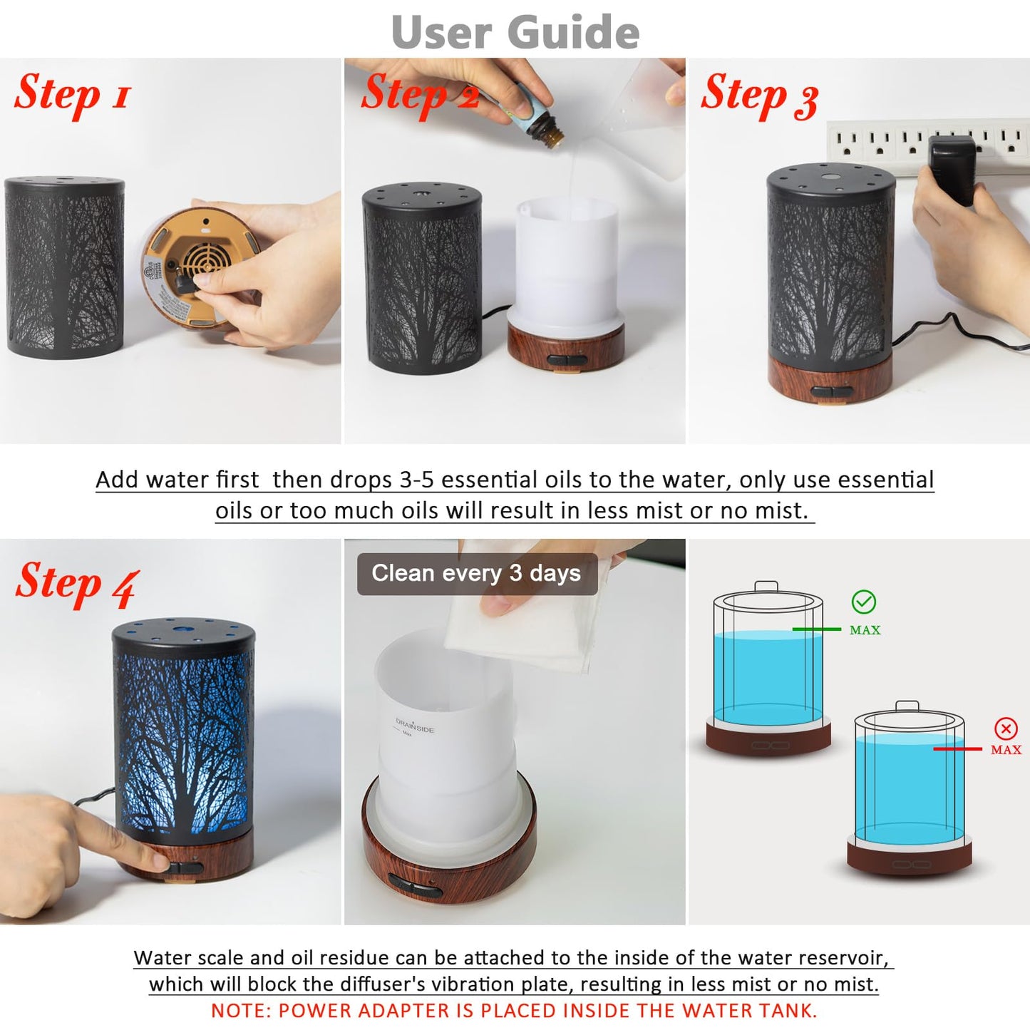 EQUSUPRO 150ml Essential Oil Diffuser β Black Metal, Auto Shut-Off, 7-Color LED