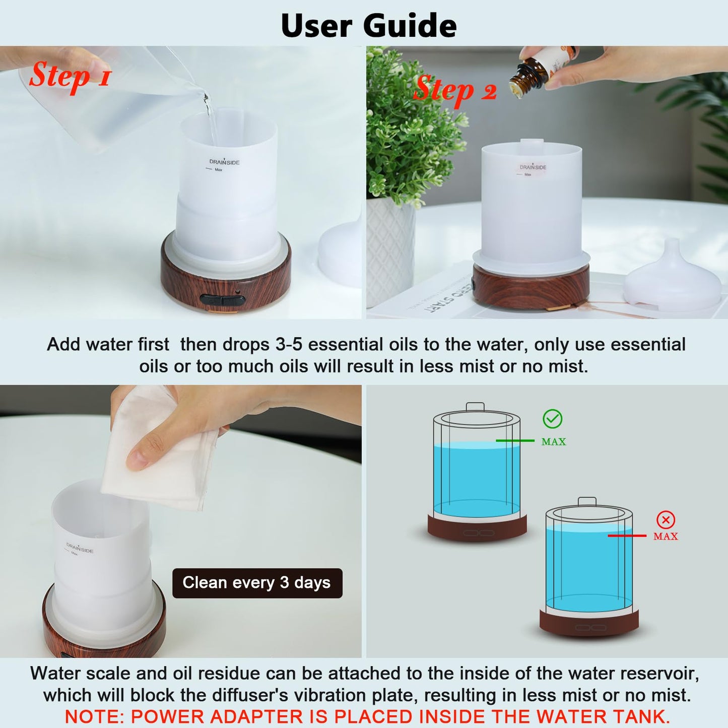 EQUSUPRO 150ml Metal Essential Oil Diffuser โ Ultrasonic Cool Mist, Auto Shut-Off, 7-Color LED, Deer Pattern