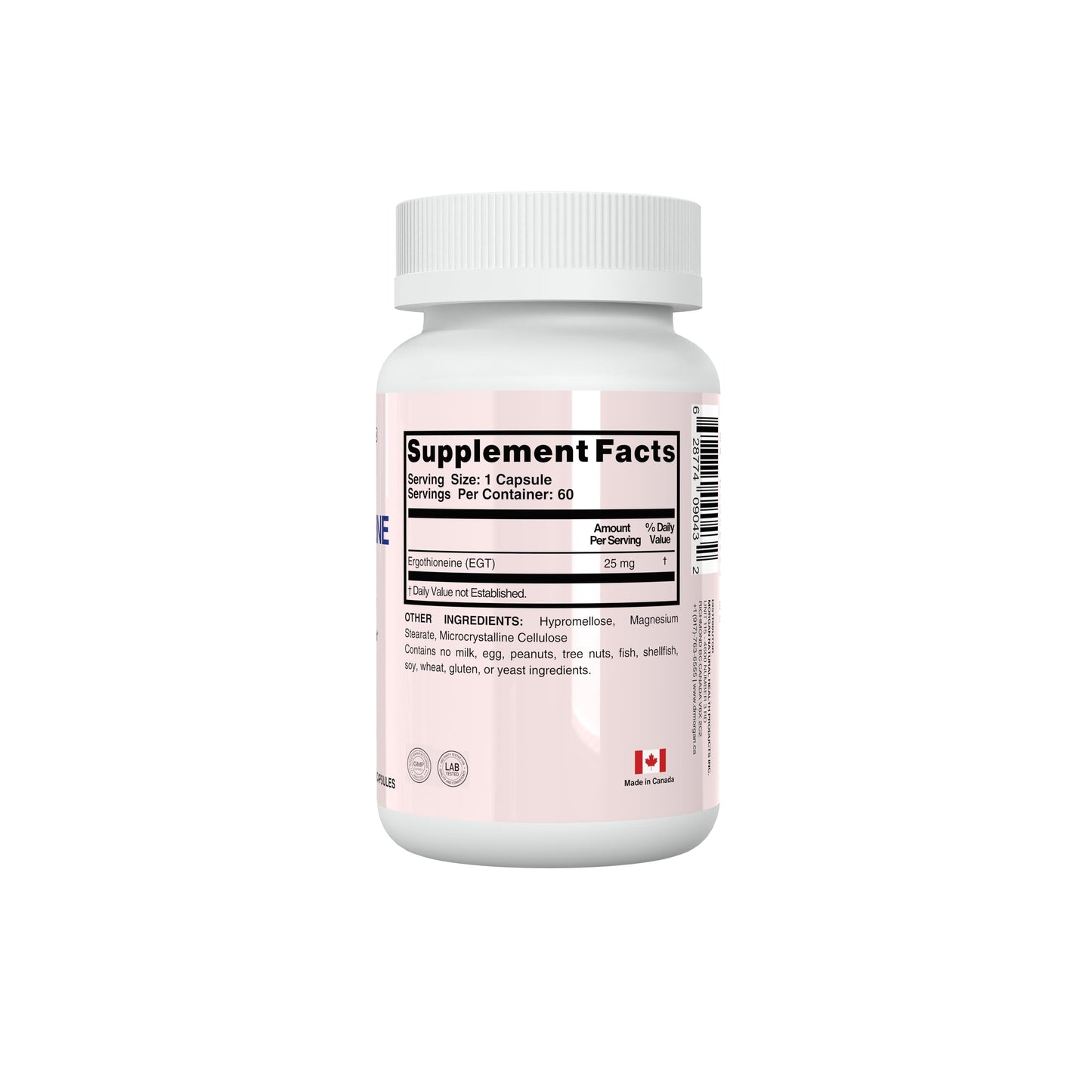Dr. Morgan Ergothioneine Supplement โ 99% Pure Antioxidant Support, Mitochondrial & Cellular Health, 60 Capsules, Made in Canada