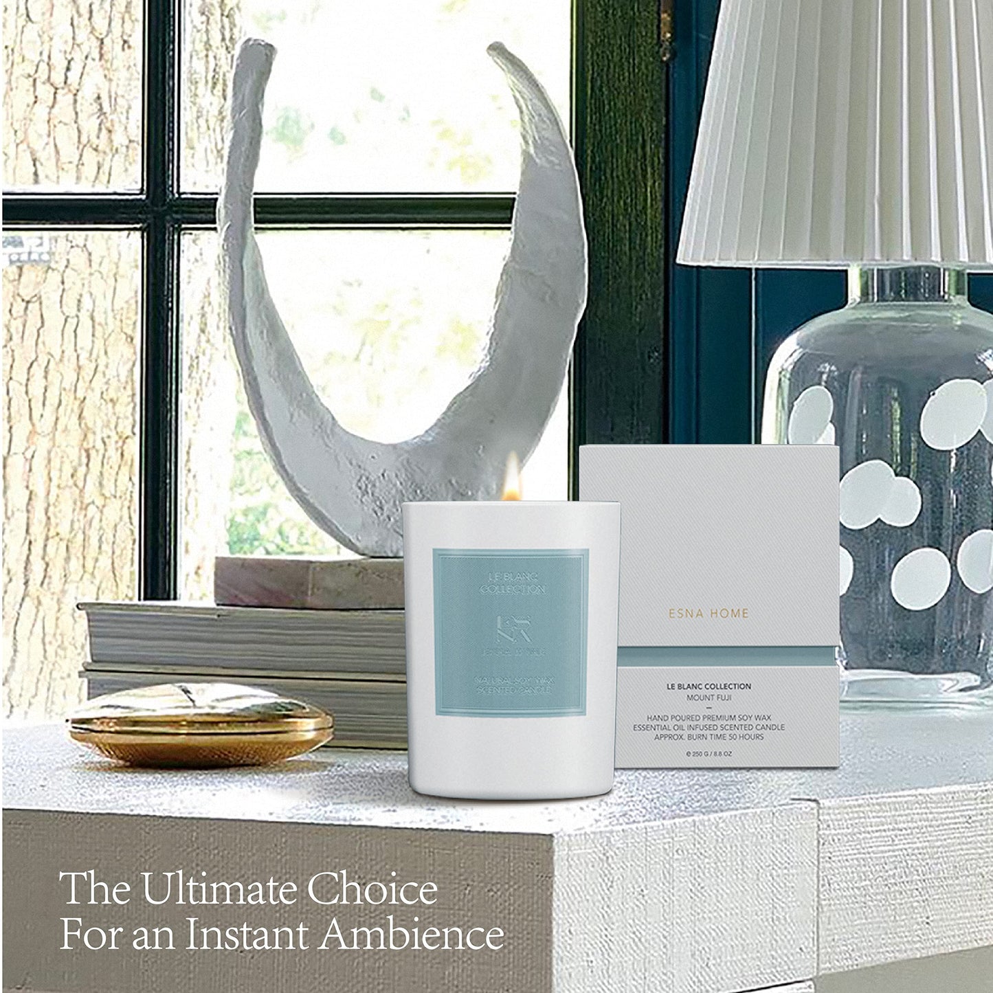ESNA HOME Luxury Scented Candle โ All Natural Soy Wax Aromatherapy, 50 Hour Burn, Gift for Women Moms Couples