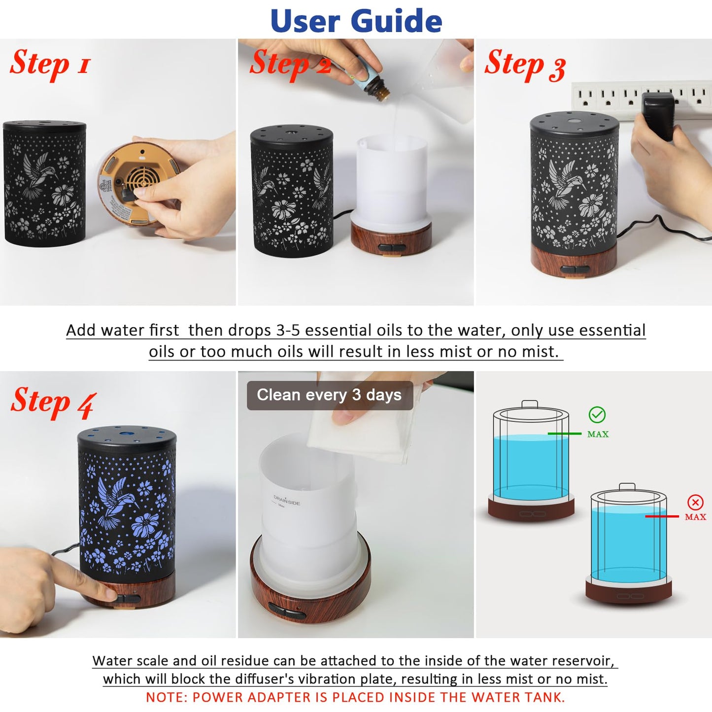 Essential Oil Diffuser 150ml โ Metal Cover, 7-Color Light, Auto-Off | Aromatherapy