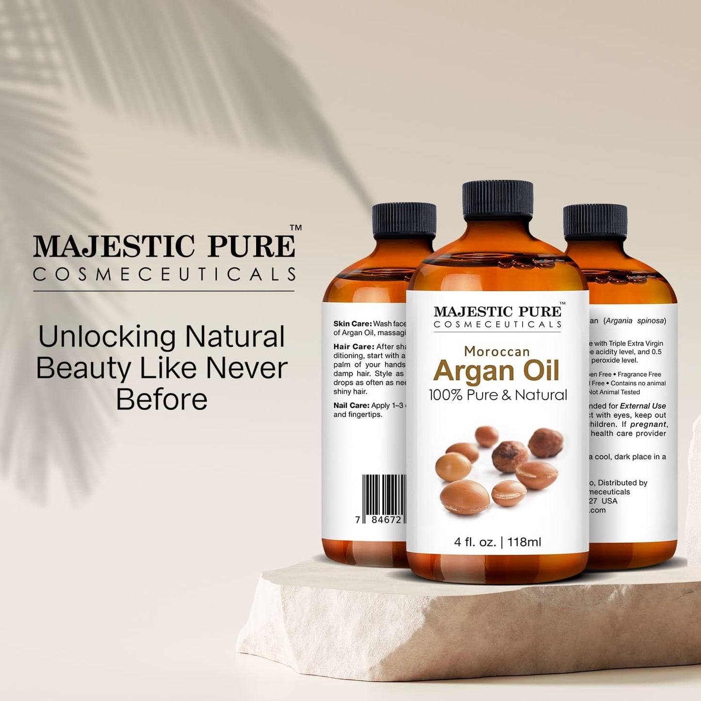 Majestic Pure Moroccan Argan Essential Oil โ 4 Fl Oz | 100% Pure & Natural