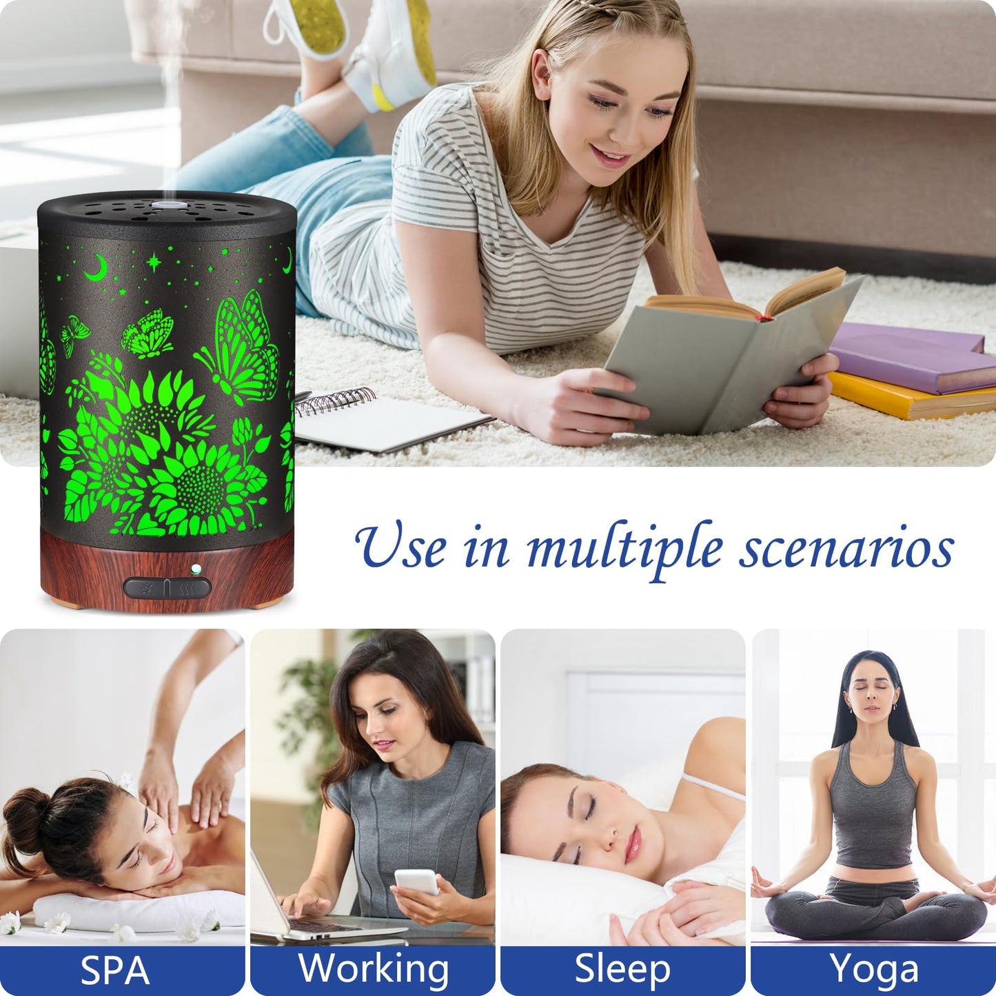 Essential Oil Diffuser โ 7-Color LED Aromatherapy with Auto-Off | Home & Office
