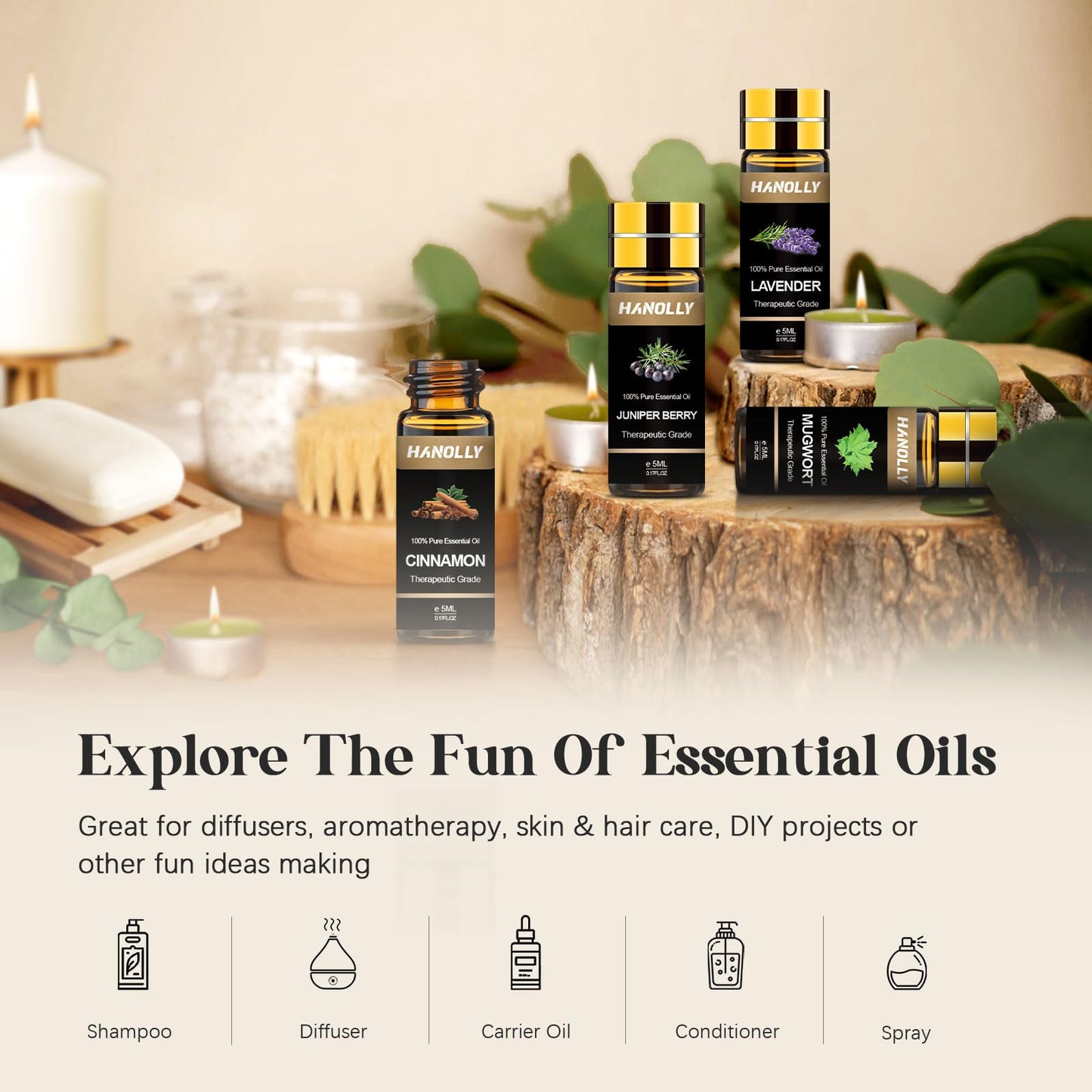 Essential Oils Set 120 Pcs โ Aromatherapy Kit for Diffuser, Massage & DIY